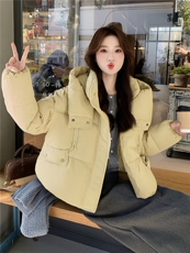 现货新款东大门加厚保暖羽绒服百搭连帽面包服女装外套女，女装羽绒服，网红馆