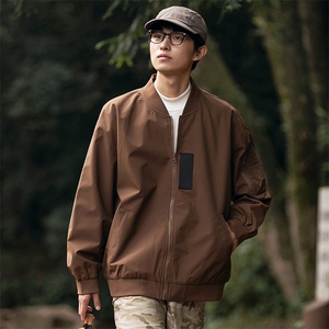 JK751 P68港风二开宽松棒球服夹克百搭落肩简约上衣外套图片