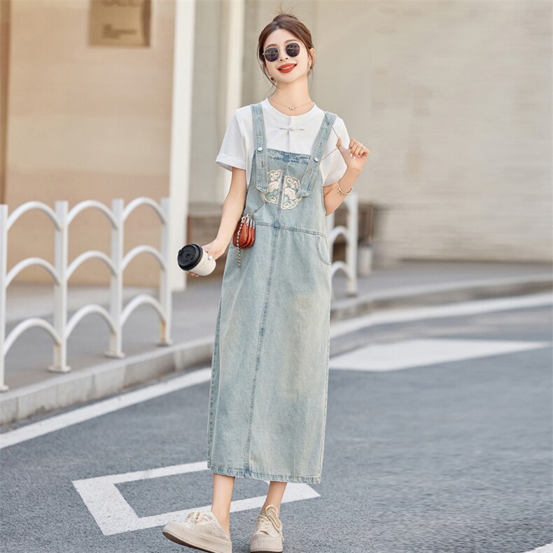 夏季牛仔背带裙套装女2025夏装新款连衣裙洋气减龄时尚两件套裙子,女装套装/套裙,慧尚依恋