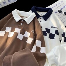 7个高点击卫衣男宽松原宿港风拼色polo领长袖416B-WY266-P60限78，男装卫衣，星座416B-1