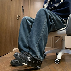 牛仔裤男士男装宽松直筒潮牌春秋休闲长裤子N0678-P45，男装牛仔裤，星座308B-1
