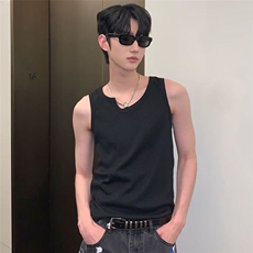 百搭ins新款时尚潮流日系网红背心不规则u型缺口领修身流行DX76，男装背心/马甲，星座1116A（原606A-3）