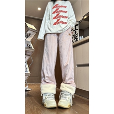 2025冬季新款潮流腊肠狗加绒保暖宽松休闲裤B315-K867-p65控88，男装休闲裤，电商B315