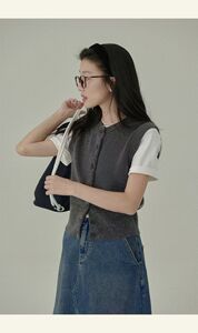 女士秋冬羊毛马甲简约纯色休闲羊毛图片