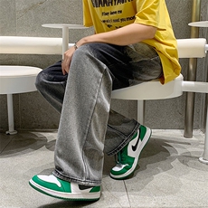 潮流撞色扎染渐变宽松休闲直筒裤牛仔裤男N0217-P45，男装牛仔裤，星座308B-1