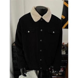 现货加绒牛仔棉服男冬季棉衣外套羊羔绒翻领夹克毛领MY1089-P110图片