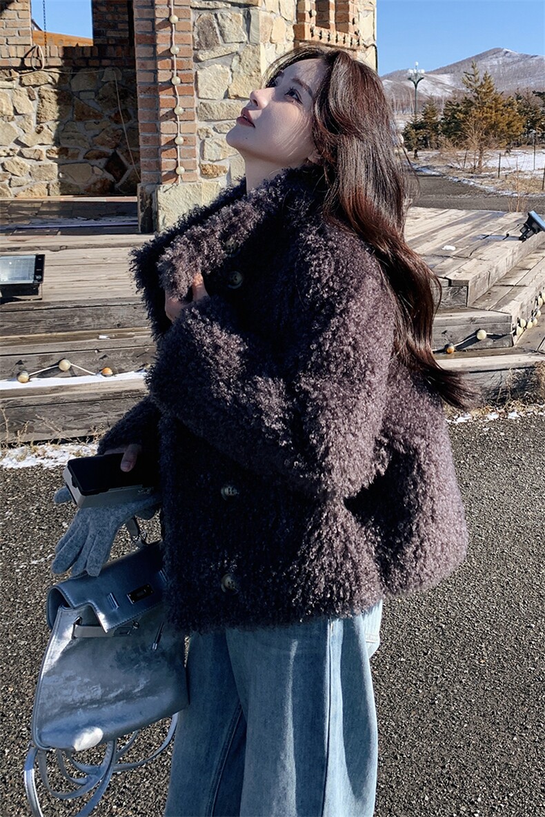 现货法式温柔小香风羊羔毛短外套女气质2C206-L59-P215-K318,女装棉衣/棉服,2C206