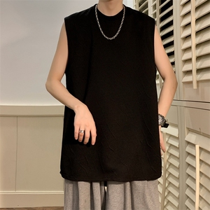 23新款肌理感无袖铆钉设计背心男坎肩T恤A316-1Y85P30控48图片