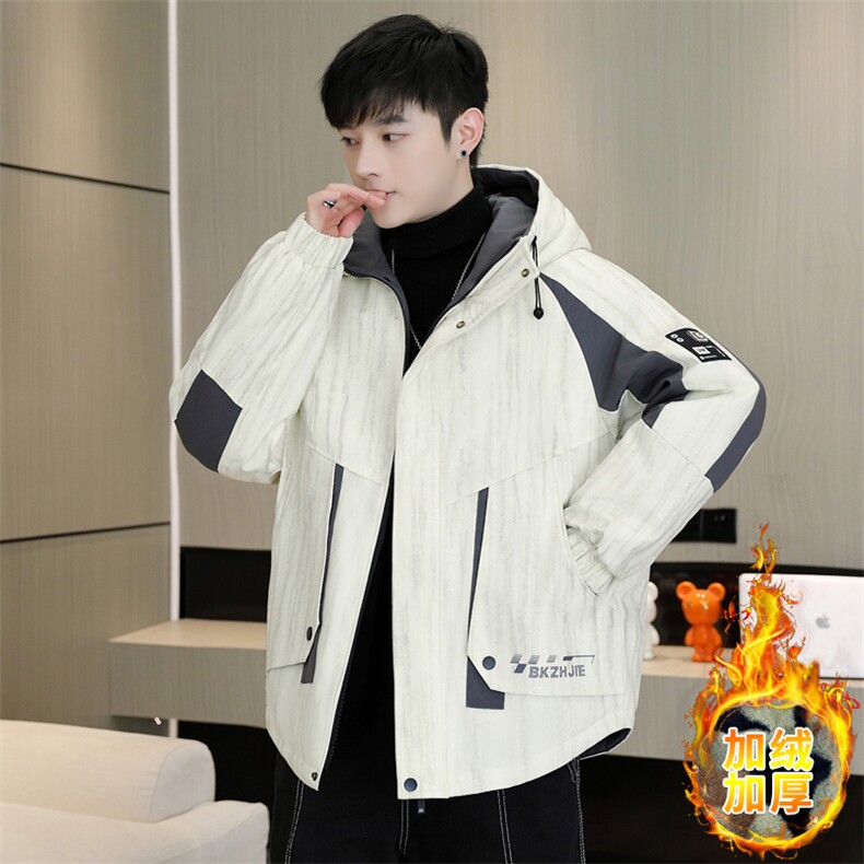 秋冬男式加绒加厚夹克男时尚派克服加厚棉衣男外套MY8650-P93图片