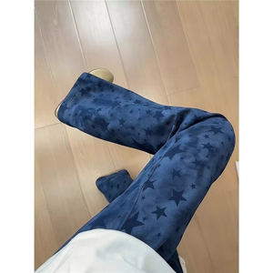 美式复古星星弯刀卫裤男款秋季潮牌扎染垂感裤子高级感直筒休闲裤图片
