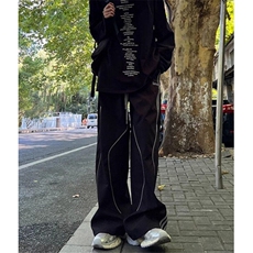 户外机能冲锋裤男秋冬季条纹工装裤宽松直筒休闲长裤K521，男装休闲裤，星座1116A（原606A-3）