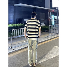 B221美式ins高街小众百搭纯色微喇牛仔裤LK22087-P55控78，男装牛仔裤，电商B221