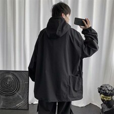 秋冬外套ins潮韩版宽松夹克复古港风连帽chic上衣853-p35加绒p45，男装夹克，星座1008-2