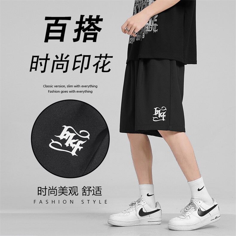 百搭清爽速干冰丝透气柔顺亲肤时尚印花五分冰丝裤 DK508特批18图片