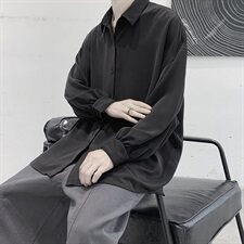21年春款长袖衬衫泡泡袖衬衫男潮流宽松大码港风冷淡CS2012P50，男装衬衫，星座507