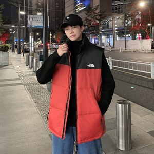 有版权现货刺绣立领宽松外套马甲时尚男款韩版羽绒服MJ02P65控98图片