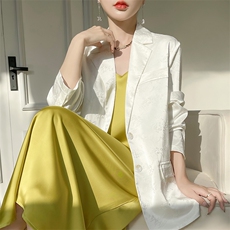 2025春新款提花西装外套女宽松显瘦西服通勤中式国风遮肉显瘦上衣，女装西装，佳绒高端店