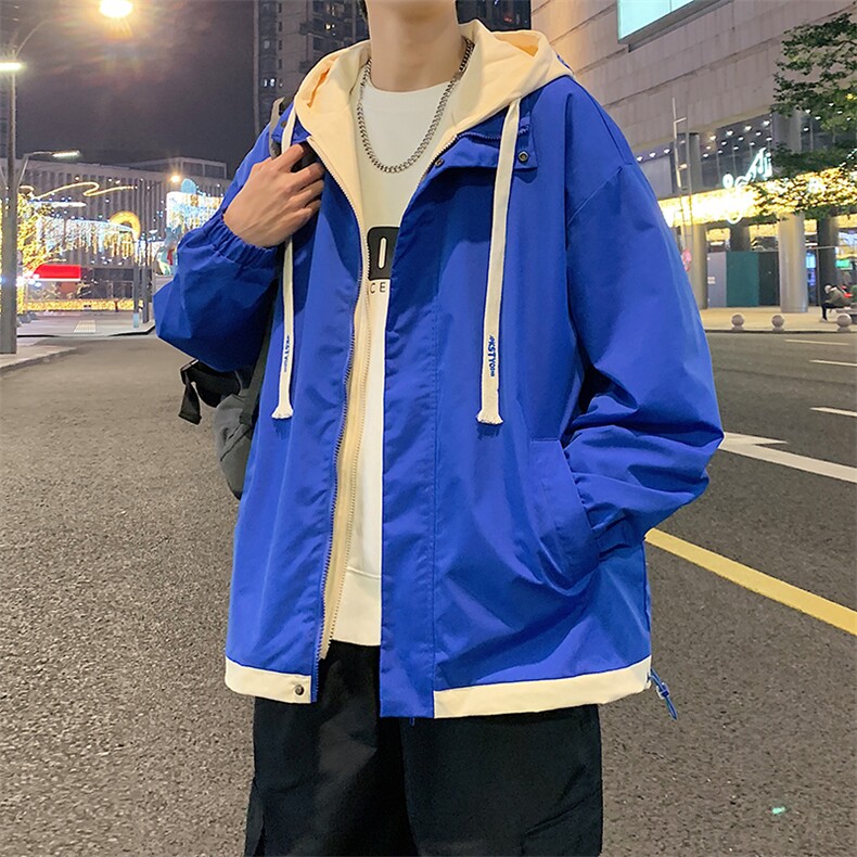 秋季假两件夹克男潮流时尚休闲外套拼接上衣JK062-P65,男装夹克,星座210-1