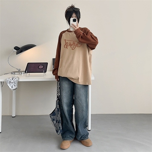DT5307-TP30 控价48 冬季新款德绒男 女打底衫印花圆领卫衣图片