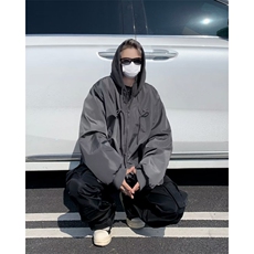 美式飞行员夹克男款2024年春新款假两件连帽夹克外套J8238P80，男装夹克，星座1116-2