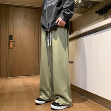 8XL-M特大码秋季新款垂感休闲裤男宽松直筒裤男裤子拖地裤K937P40，男装休闲裤，电商D206-1