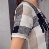 时尚宽松字母印花短袖T恤女夏季新款韩版百搭显瘦上衣，女装T恤，深水步