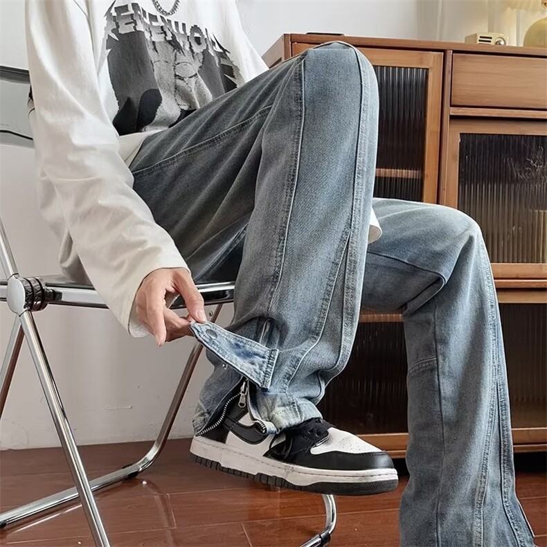 牛仔裤男秋季潮大码休闲裤子高街N744P55,男装牛仔裤,星座1116-2