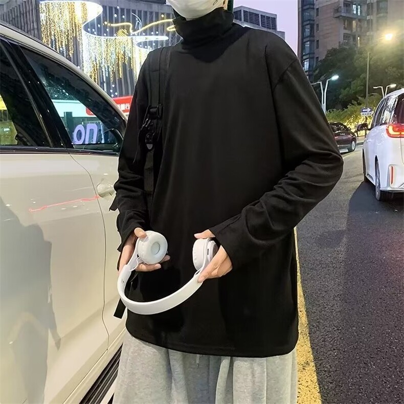 中高领打底衫男士t恤内搭ins上衣服半高领卫衣男生加绒Q02/P32,男装卫衣,星座506