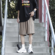 2021日系原宿夏季新款条纹五分裤宽松运动休闲短裤男装，男装休闲裤，电商A102B