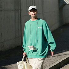 W2202-P58控78秋季日系港风假两件华夫格圆领卫衣外套320克重，女装短外套，电商A036A