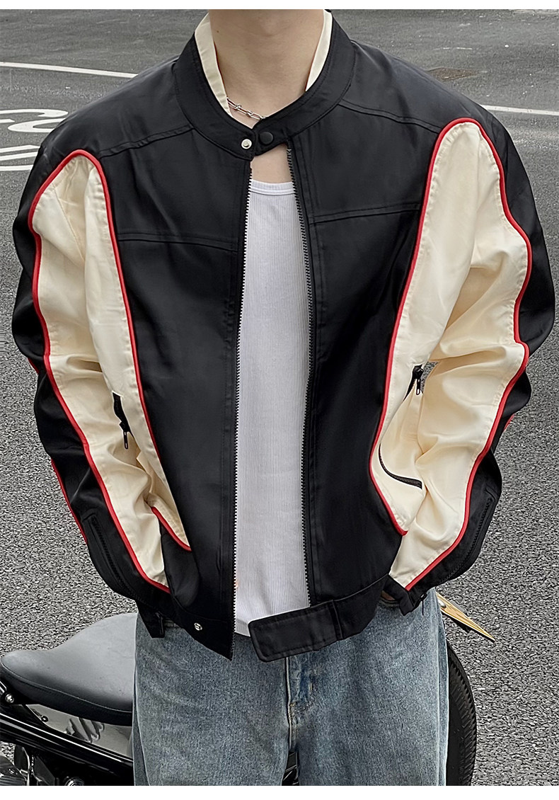 B221美式ins高街暗黑痞帅型男机车服外套上衣SY2306-P90控118,男装夹克,电商B221