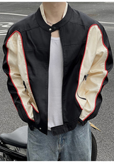B221美式ins高街暗黑痞帅型男机车服外套上衣SY2306-P90控118，男装夹克，电商B221
