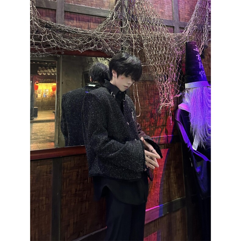 轻奢小香风短款垫肩外套男春秋痞帅高级感A171-P80,女装短外套,星座1109-4