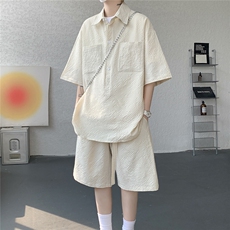 TZ25132-P52特控88大码轻薄短袖工装套装，男装休闲套装，电商D232