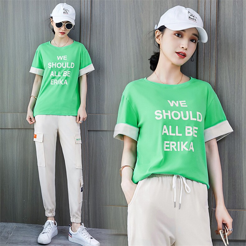 夏季新款网红女神时尚春秋阔腿裤两件套休闲潮运动套装女,女装运动套装,凯瑟曼
