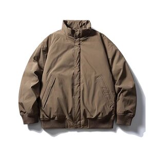 美式复古纯色立领工装棉服男女同款冬季潮牌情侣保暖棉衣图片