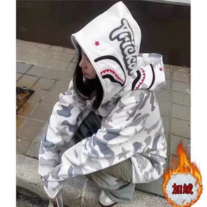1506-1/W827511/P60街头嘻哈男女情侣宽松双拉链开衫外套帽衫潮图片