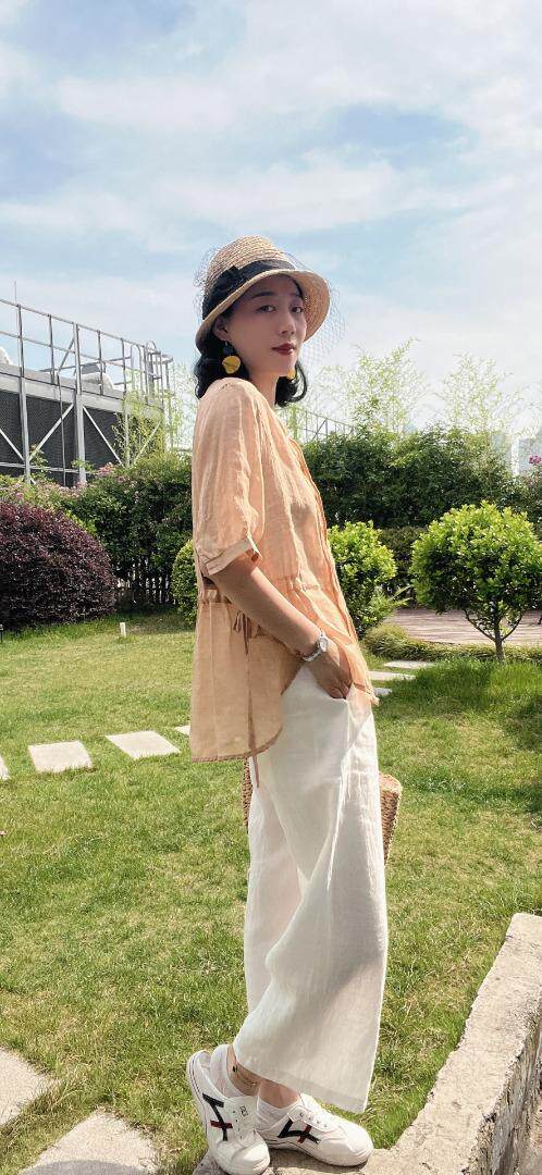 纯苎连衣裙小衫裤子裙子衬衣 时尚风 风淑女风休闲风，女装连衣裙，川哲