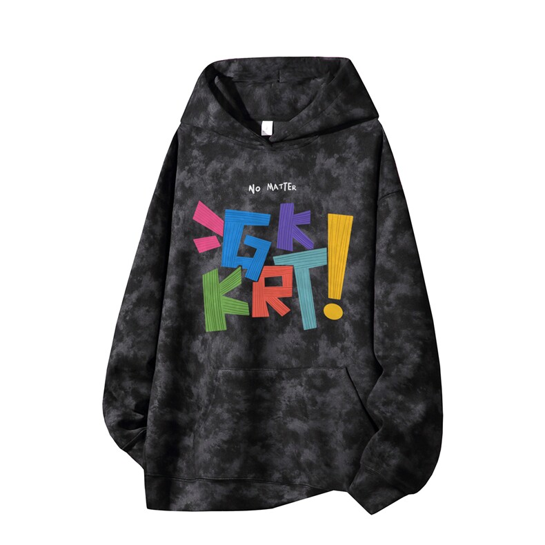 得物供货、重磅420克现货麂皮绒扎染卫衣HD019-1-WL25393ZR-P45,男装卫衣,电商019-1