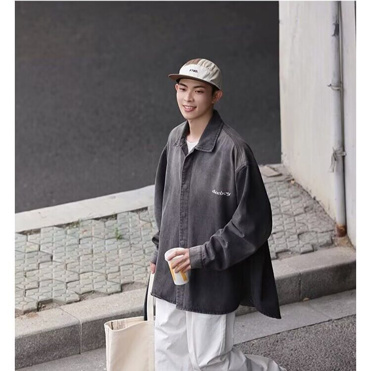 美式复古牛仔外套女2025新款宽松百搭重工铆钉做旧慵懒休闲夹克潮，男装工装外套，星座506A