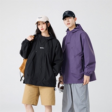 秋季情侣款冲锋衣男士连帽外套夹克刺绣防水潮流A266-JK8011-P45，男装夹克，电商A266