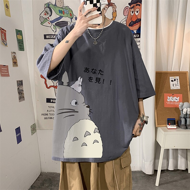 YT26150-P30亚麻短袖t恤男大码五分袖男宽松七分袖海报风，男装T恤，电商A040