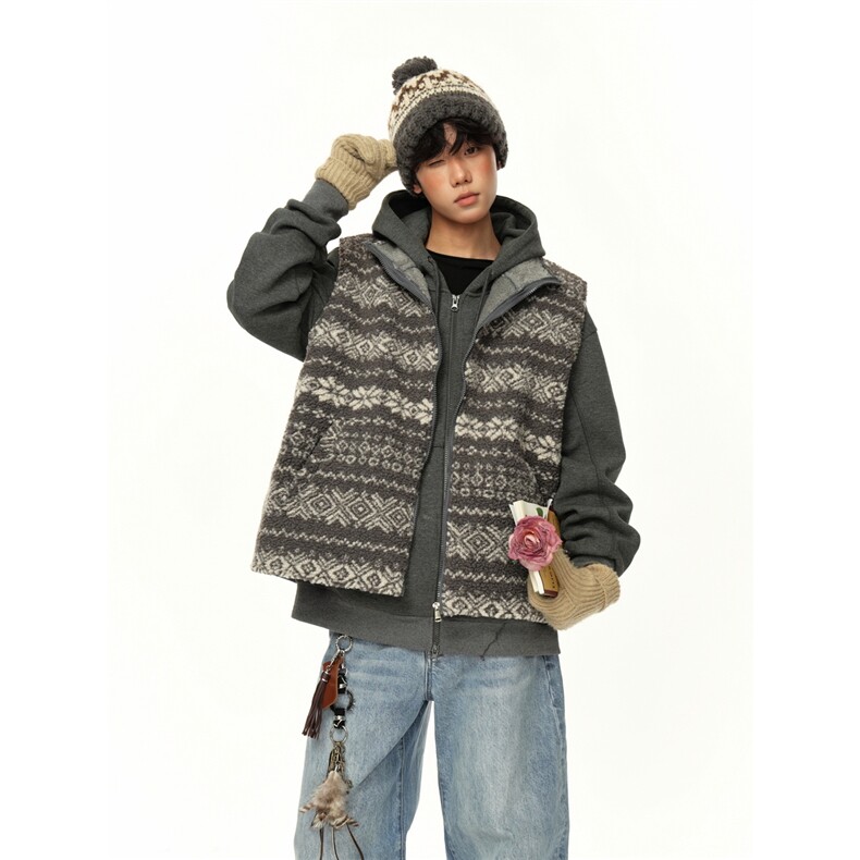 现货-秋冬马甲夹棉马甲加厚加绒羊羔毛马甲厚1016-1MJ24P59K98，女装马甲，星座1016-1（原电商B408-1）