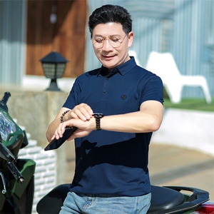 中年休闲男装翻领半袖T恤衫2023夏季新款男士polo衫薄款休闲上衣图片