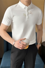 简约显瘦韩版修身短袖POLO衫商务轻奢半截袖T恤PL81/P45降，男装T恤，电商A243