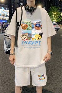 ！直播推荐！2024夏季男士华夫格短袖套装HTZ22P50图片