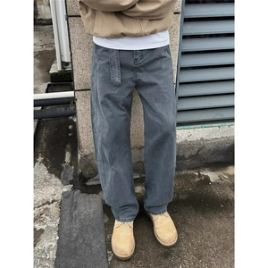 新款美式复古弯刀直筒牛仔裤男士时尚百搭宽松休闲裤AD806-P52图片