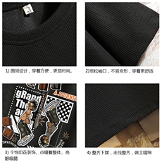 华夫格t恤男短袖男大码五分袖砖墙挂拍HT73282-P22，男装T恤，电商A040A