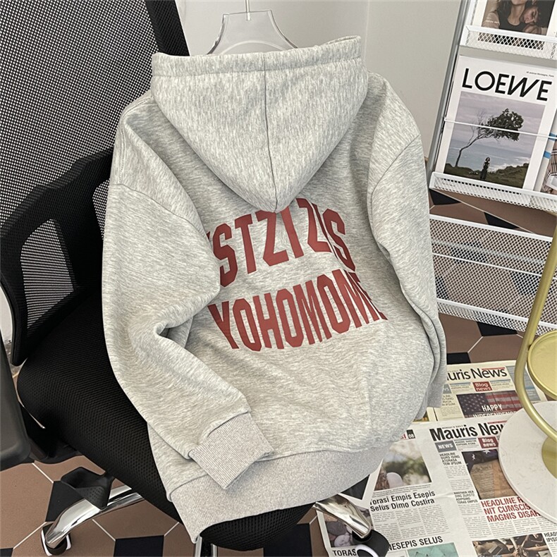 美式潮牌oversize字母印花保暖上衣2024秋季连帽卫衣男W8015-P42,男装卫衣,星座512-4
