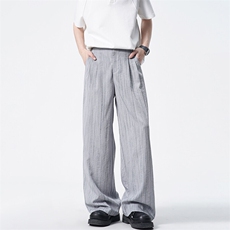 8XL-M冰丝棉麻阔腿裤男扎染天丝亚麻垂感拖地山本西装裤K9151，男装休闲裤，电商D206-1
